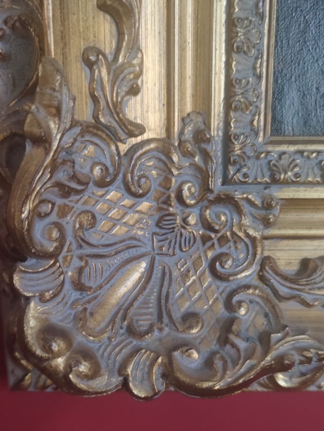 Cuadro pintura con marco ornamental