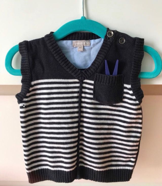 Jersey y chaleco Grain de Blé para niño de 6 meses
