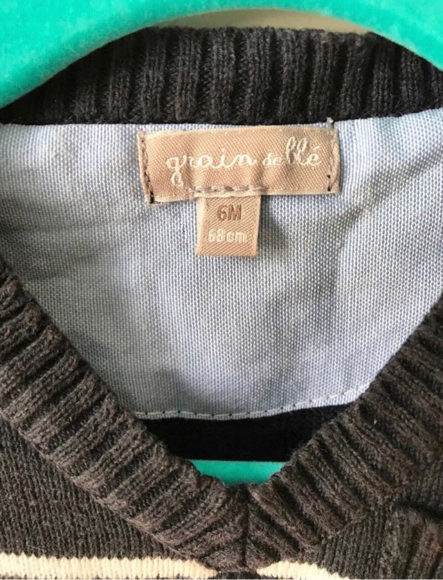 Jersey y chaleco Grain de Blé para niño de 6 meses