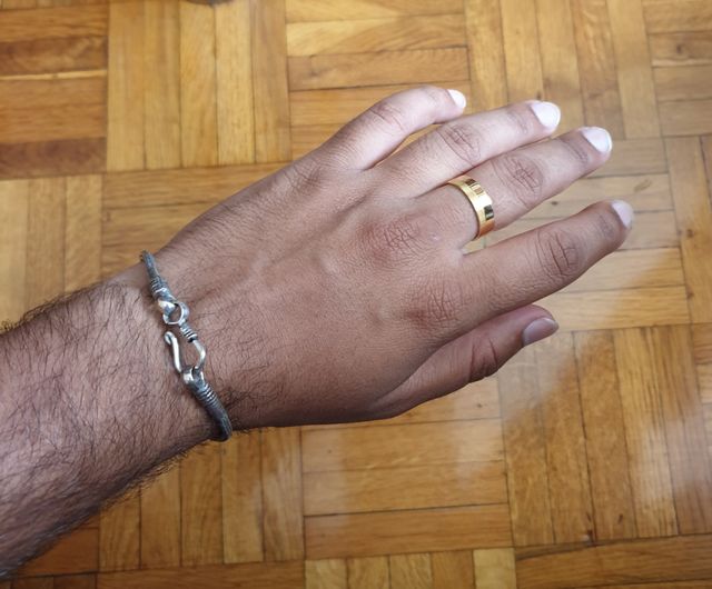 Bracciale balinese in corda argentata