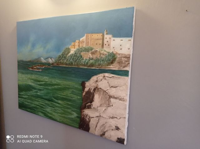 Quadro paesaggio marino dipinto a mano