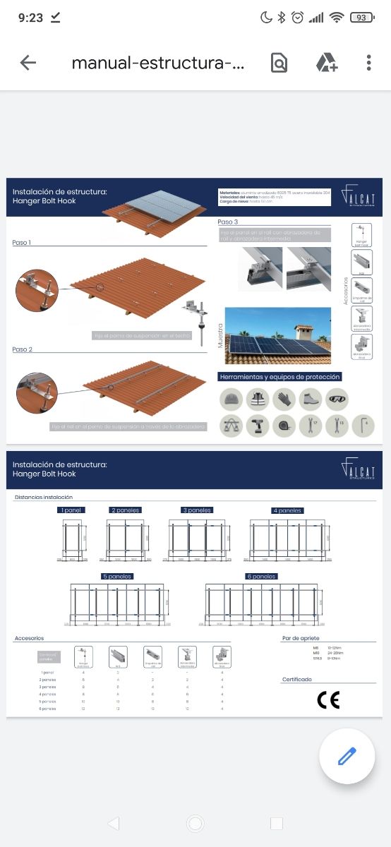 Estructura panel solar