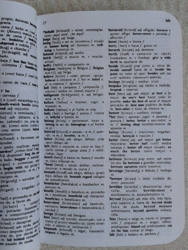 Mini diccionario Español Inglés