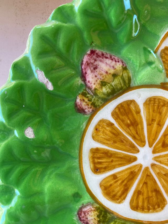 Fuente y platos postre