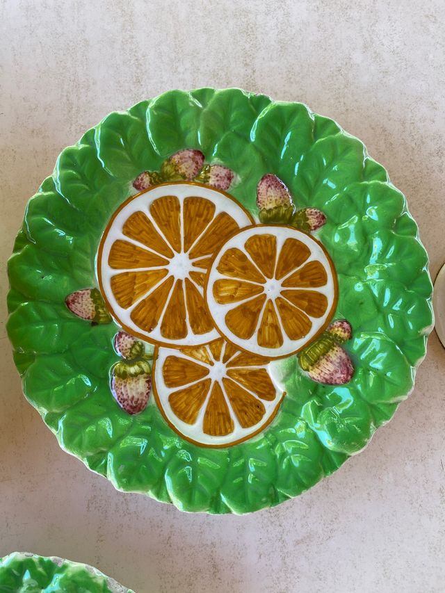 Fuente y platos postre