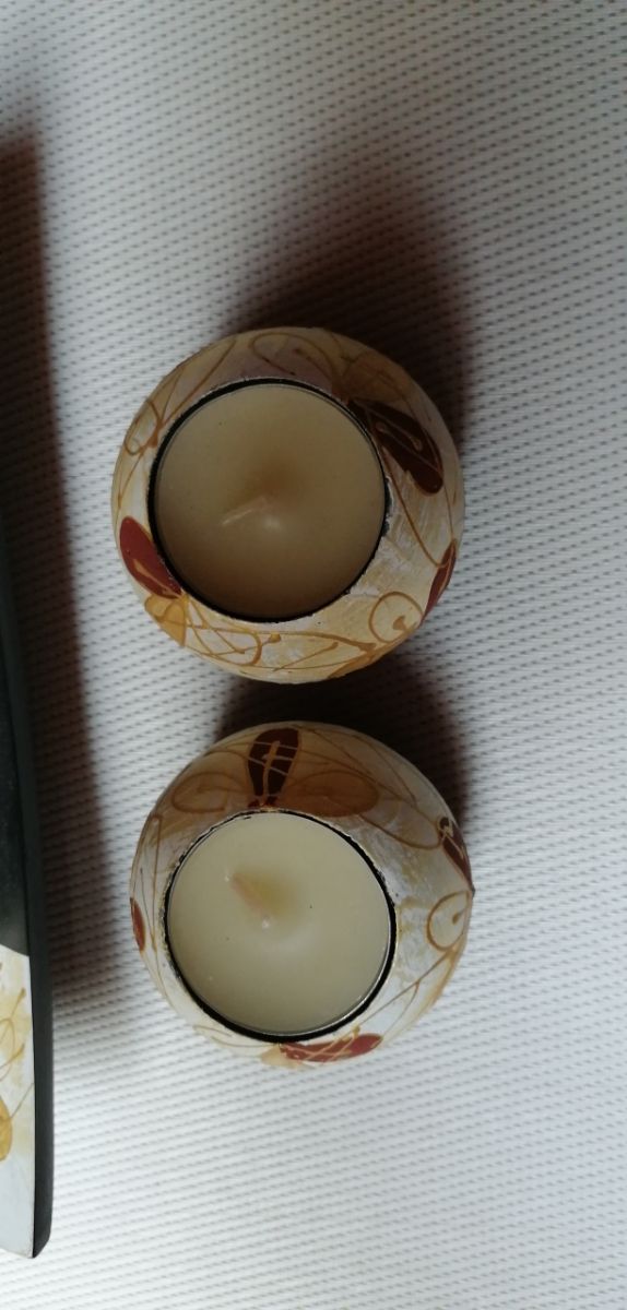 set 2 portacandele tealight con vassoietto