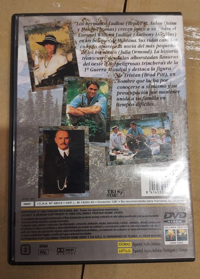 Leyendas de pasión en DVD