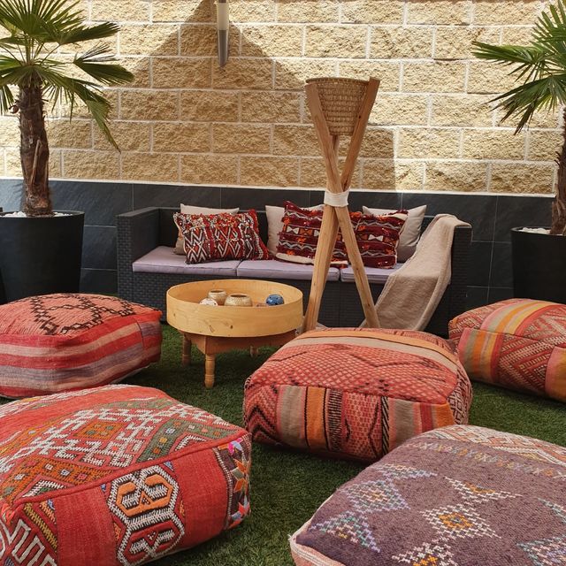 Assento Estofado Puff Berber