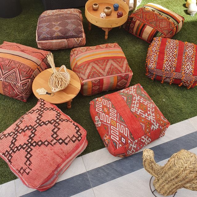 Assento Estofado Puff Berber