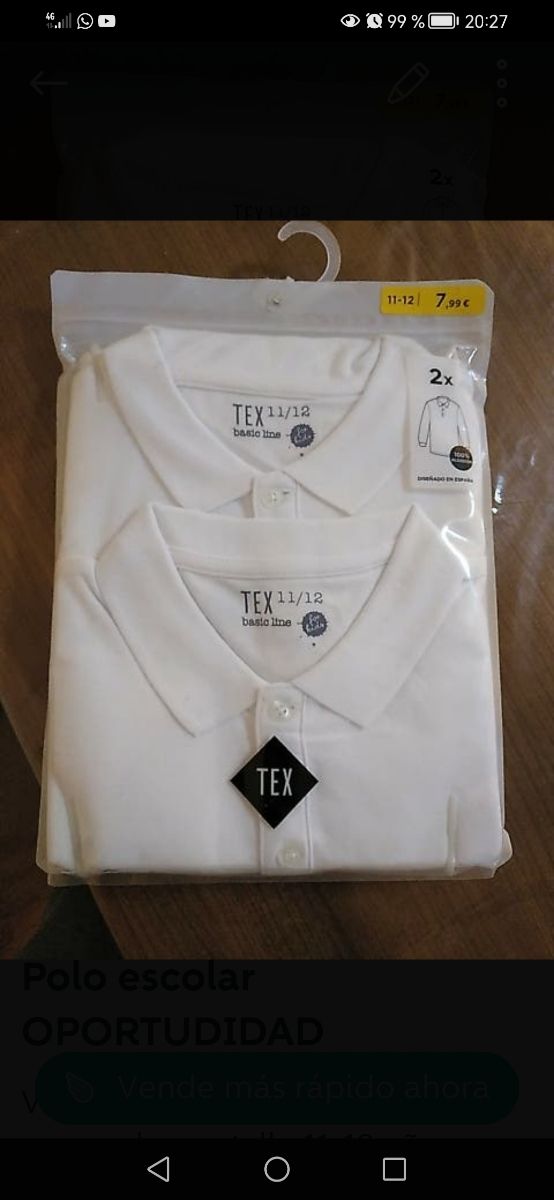 Camisa Polo blanco colegio