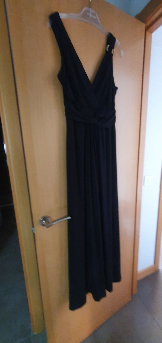 VESTIDO FIESTA NEGRO TINTORETO, TALLA 42