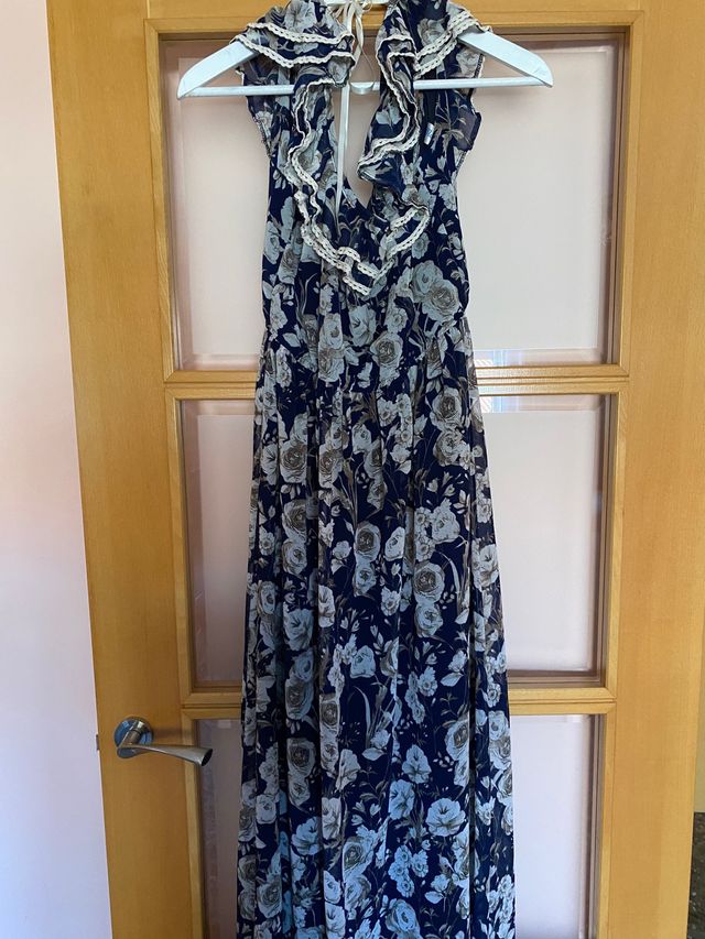 Vestido largo estampado flores