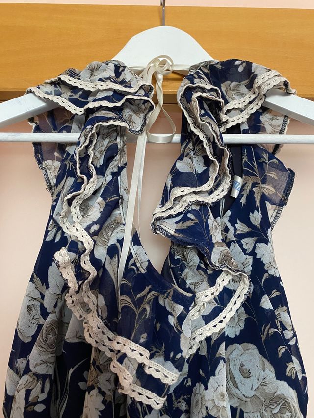 Vestido largo estampado flores