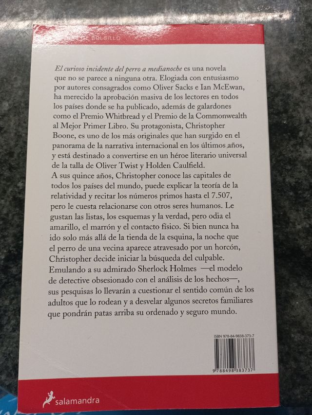 Libro El curioso incidente del perro a medianoche