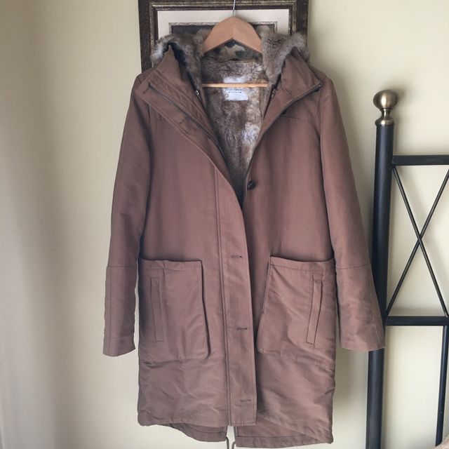 Parka Marrón pelo capucha Talla M