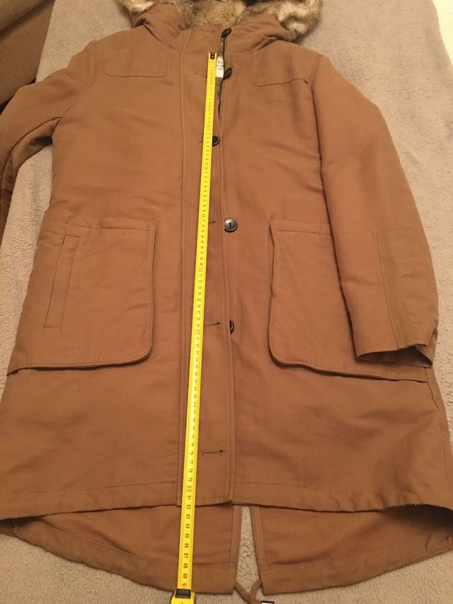 Parka Marrón pelo capucha Talla M