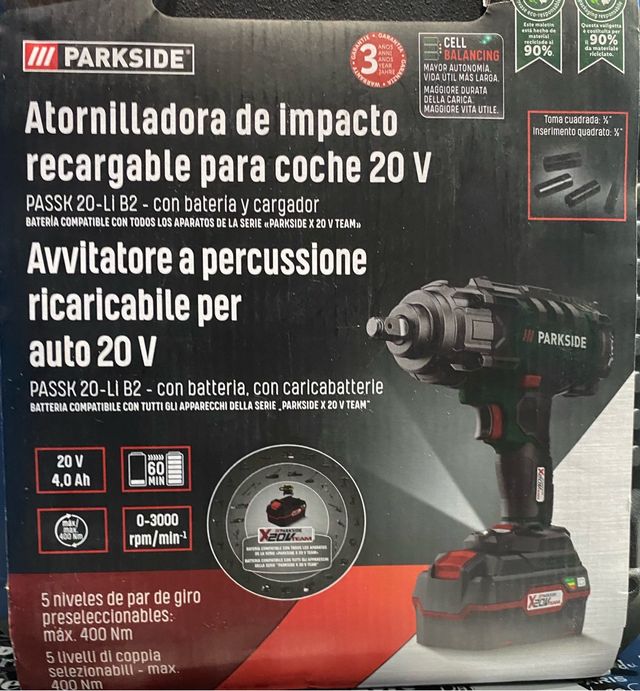 Pistola de impacto 400Nm Parkside de segunda mano por 90 EUR en