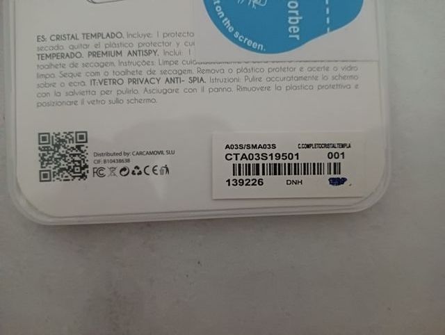 Vidro temperado Samsung Galaxy A03 S