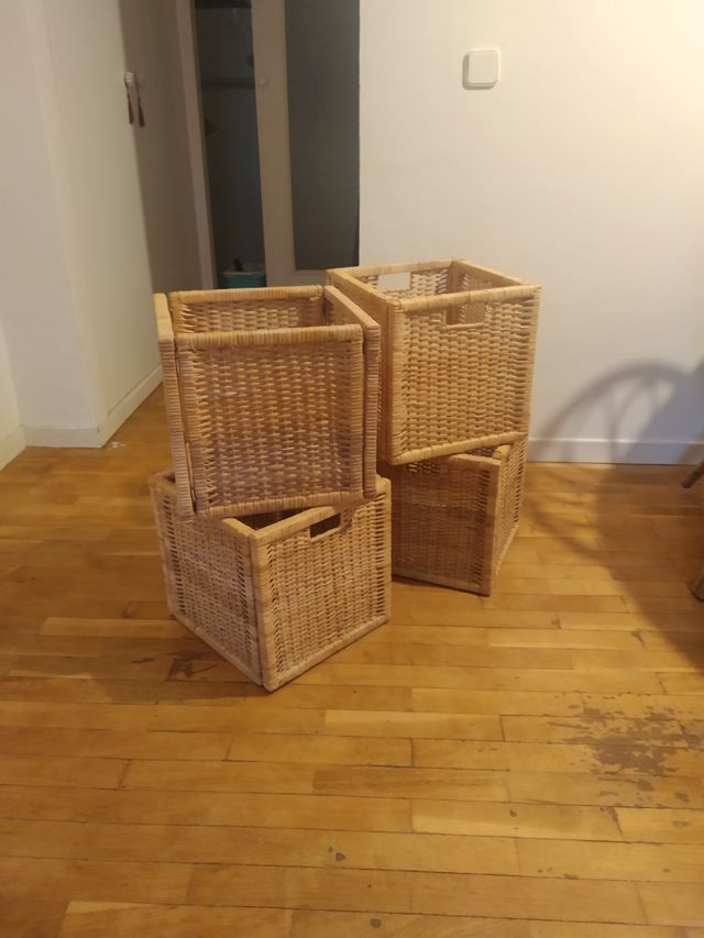 4 cestas ikea mimbre de segunda