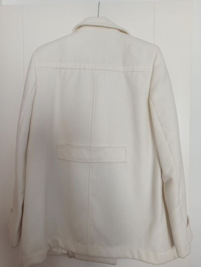 Abrigo paño color blanco