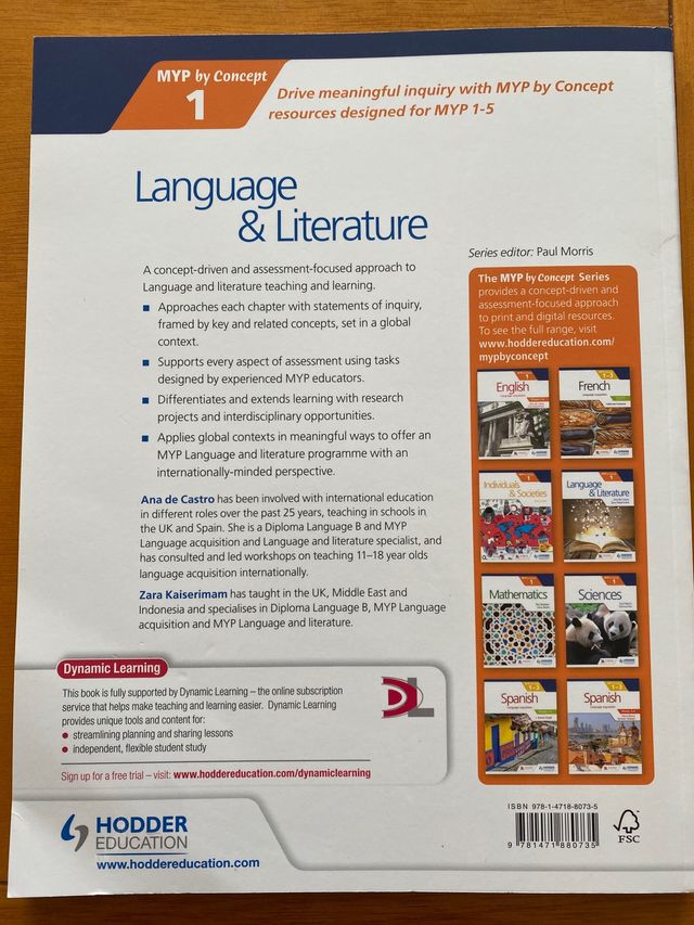 MYP di Concept 1 Lingua e letteratura