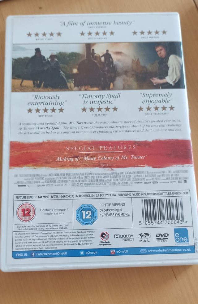 Mr. Turner Dvd - Mike Leigh