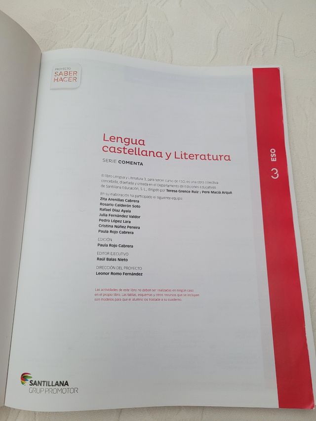 Lengua y Literatura Castellana 3º ESO  Santillana