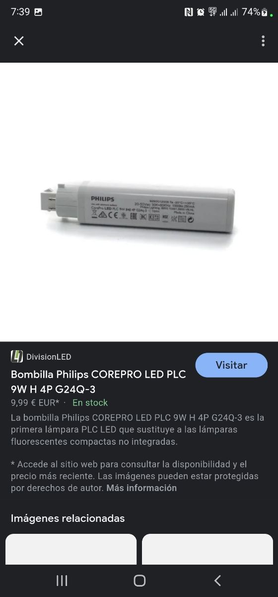 6 bombillas bajo consumo