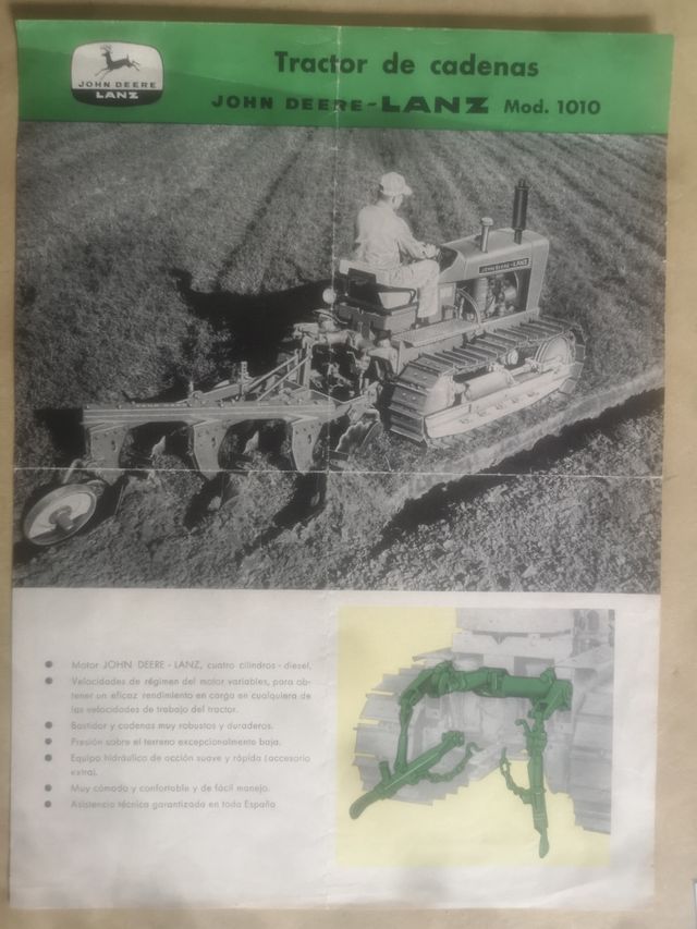 Publicidad John Deere Lanz modelo 1010 de cadenas
