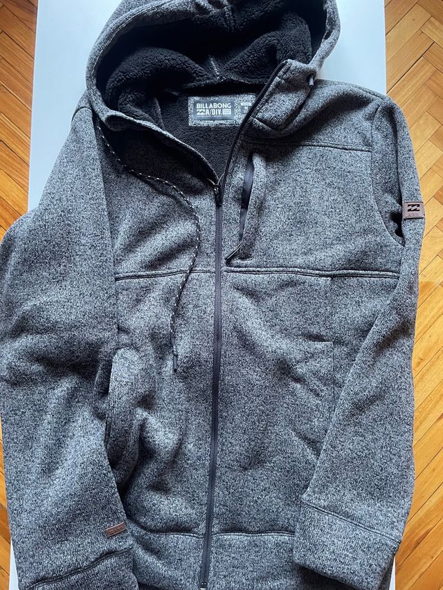 Sudadera Billabong forrada, Talla M, Gris oscuro