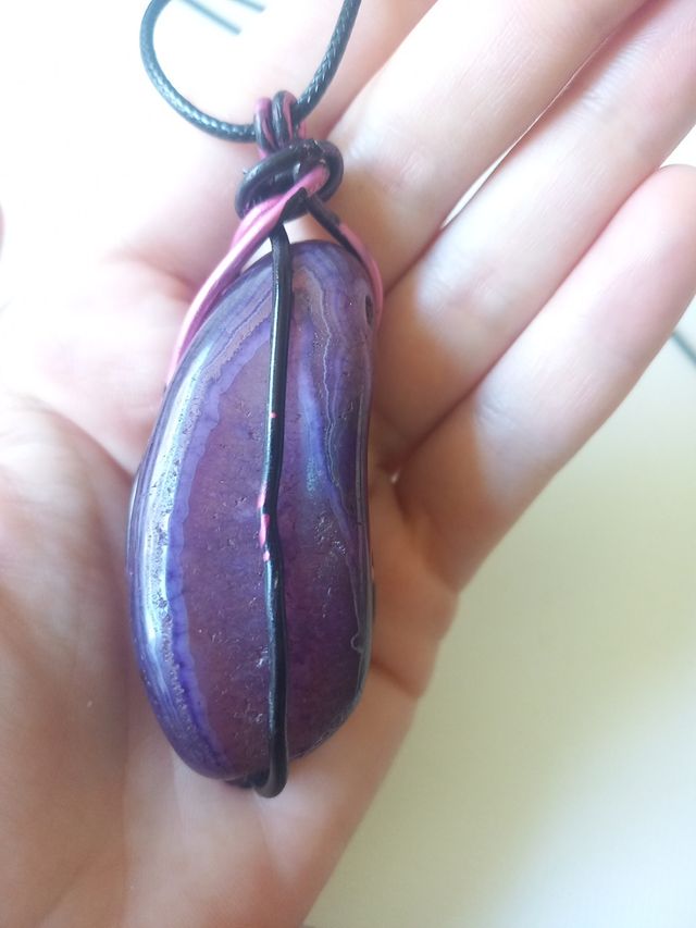 ágata mineral engarzado colgante