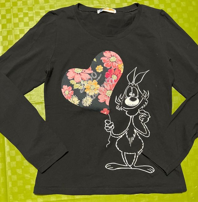 Maglia in cotone nera taglia L