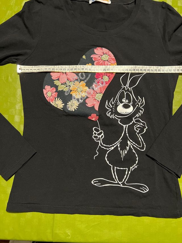 Maglia in cotone nera taglia L