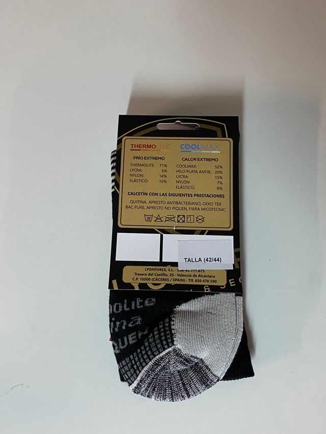 Calcetines técnicos Fibra CoolMax y Thermolite