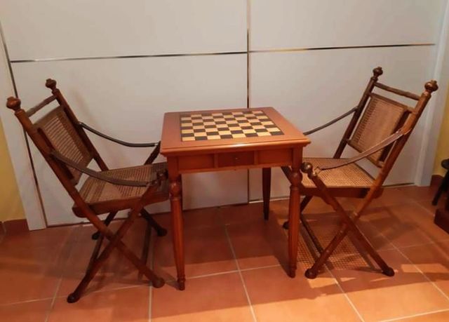 👀Mesa juegos😱 (AJEDREZ y CARTAS ) con cajones