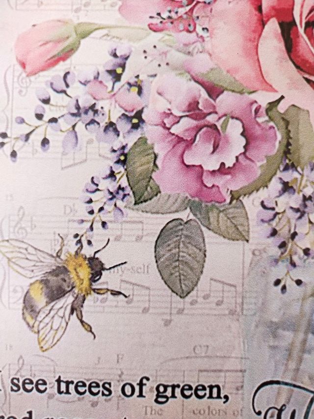 Cartel de metal ramo de flores con abejas