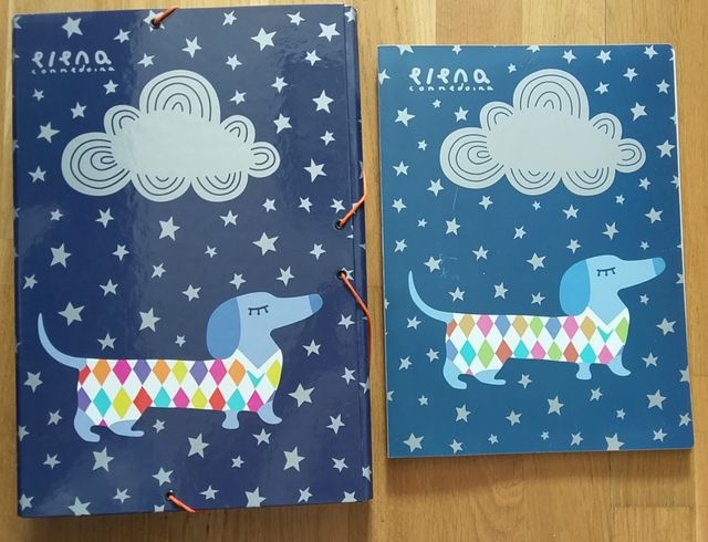 Cuaderno, carpeta, carpeta con fundas plásticos y 