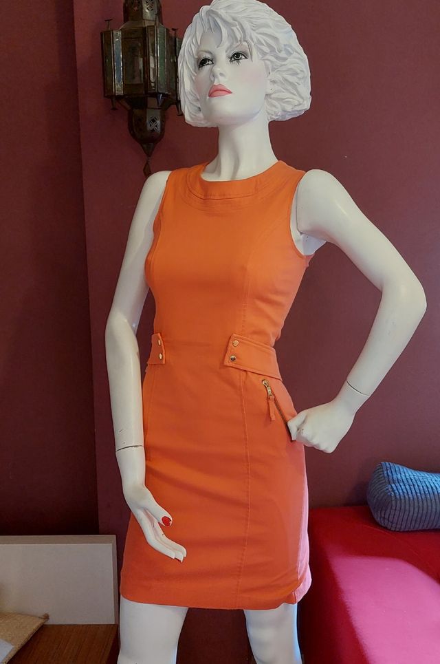 vestido cortefiel talla 38 color coral