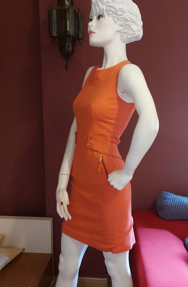 vestido cortefiel talla 38 color coral