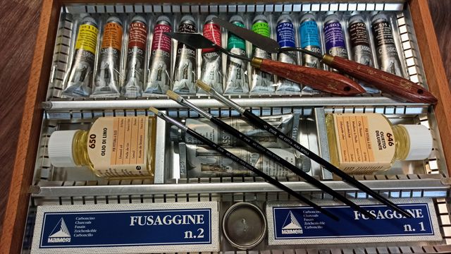 Caja de pinturas de óleo