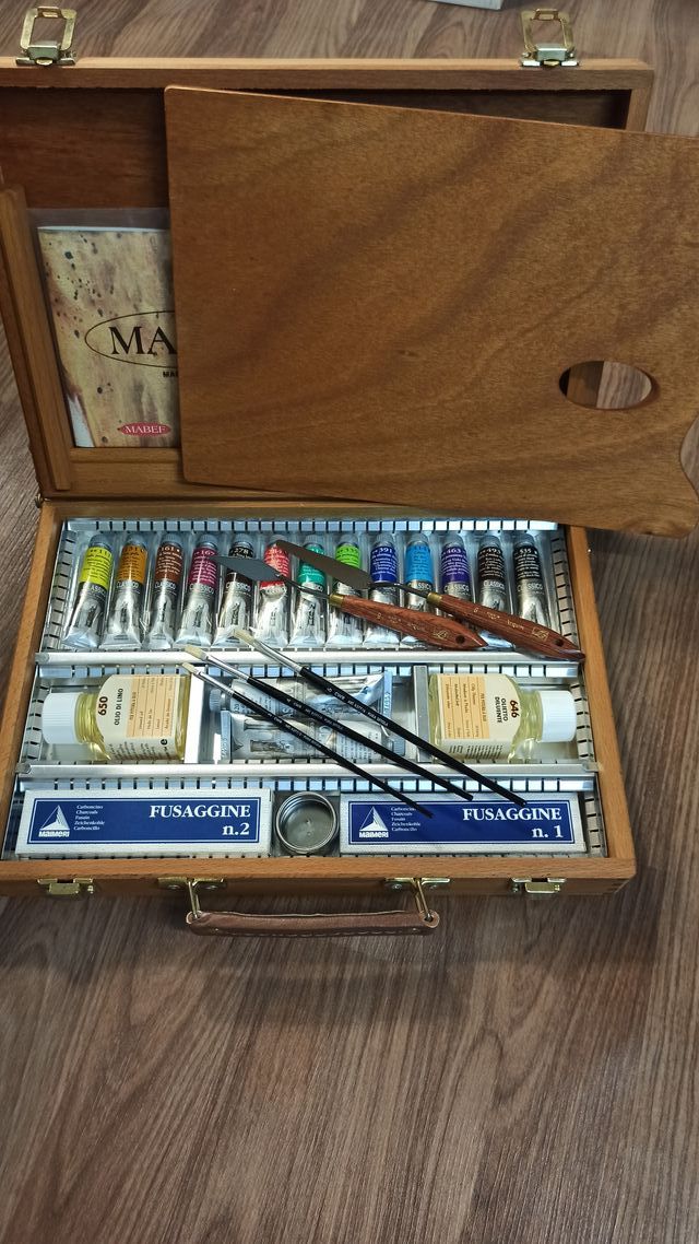 Caja de pinturas de óleo