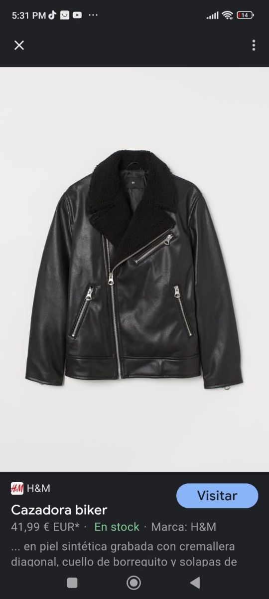 Chaqueta Bershka polipiel borreguito talla S