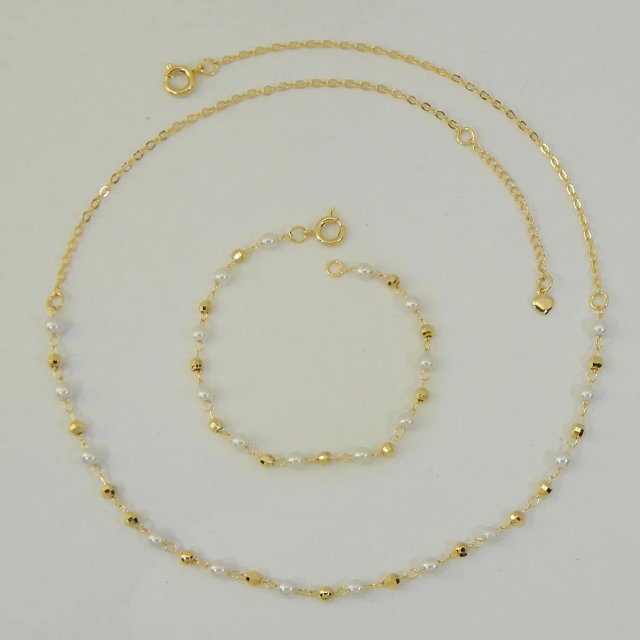 Conjunto Infantil 3 piezas colores chapado oro 18