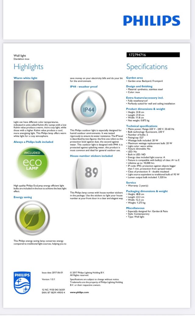 Aplique Philips pared