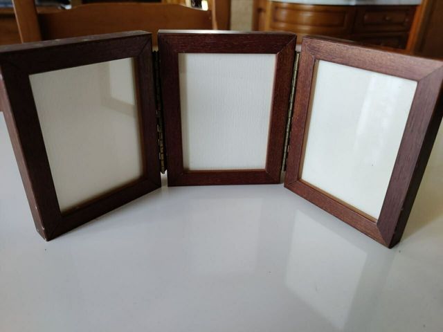 Portafoto triplo con cornice in legno