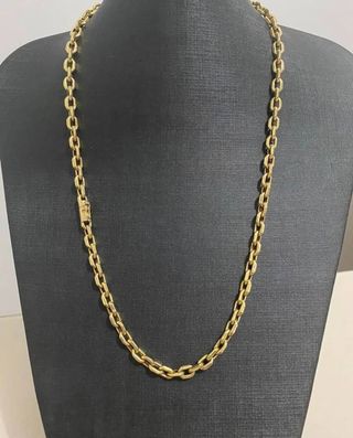 (Collar y Pulsera) Eslabones Acero color Oro