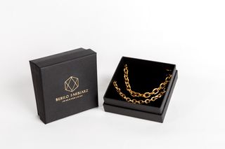 (Collar y Pulsera) Eslabones Acero color Oro