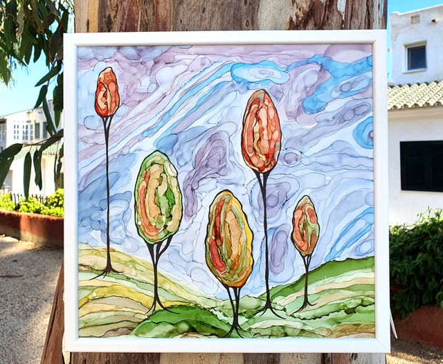 Cuadro original con tinta de alcohol