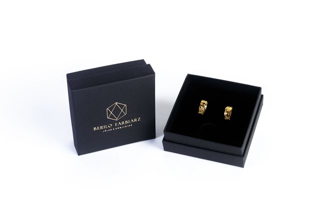 Pendientes Aro pequeño garabatos chapado oro 18