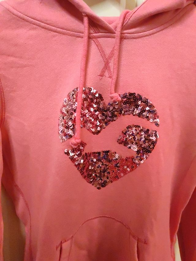 sudadera Rosa lentejuelas hollister